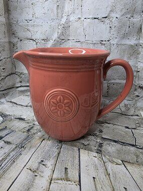 Oneida Petals Pitcher Salmon Pink Terra Cotta Appx 7.5 x 6.5 Inches